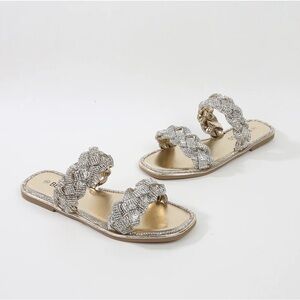 Rhinestone braided sandal Size 7 NWOB